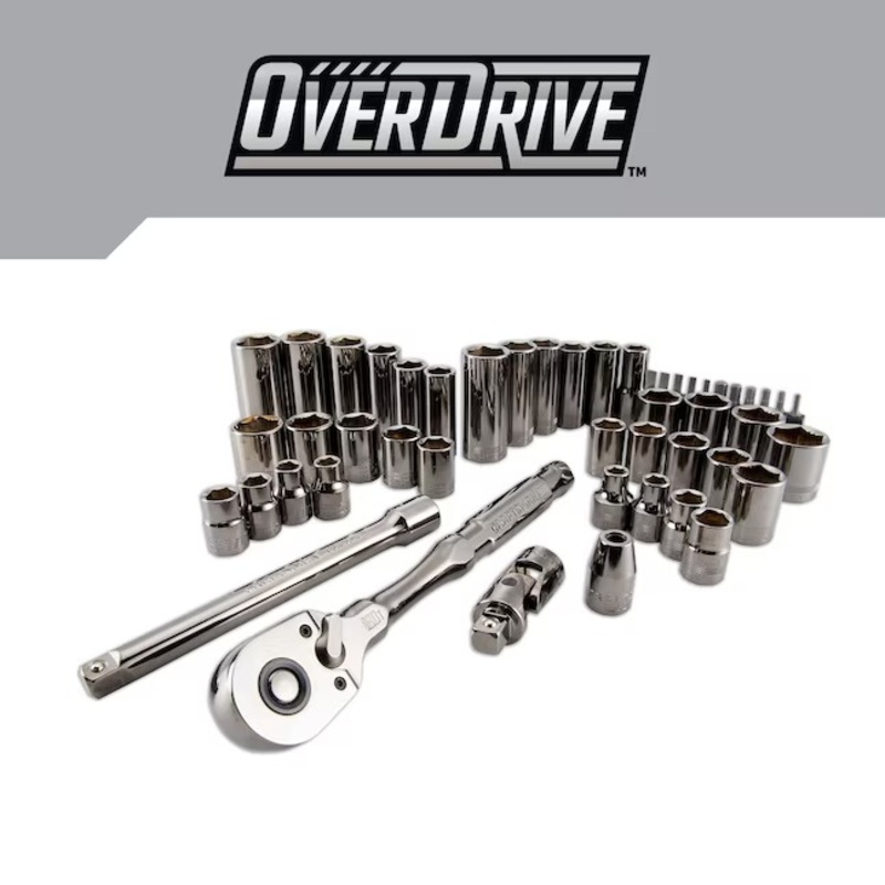 CRAFTSMAN CMMT99049L OVERDRIVE 49-Piece Standard (SAE) and Metric Gunmetal Chrome Mechanics Tool Set with Hard Case | Bigbigmart.com