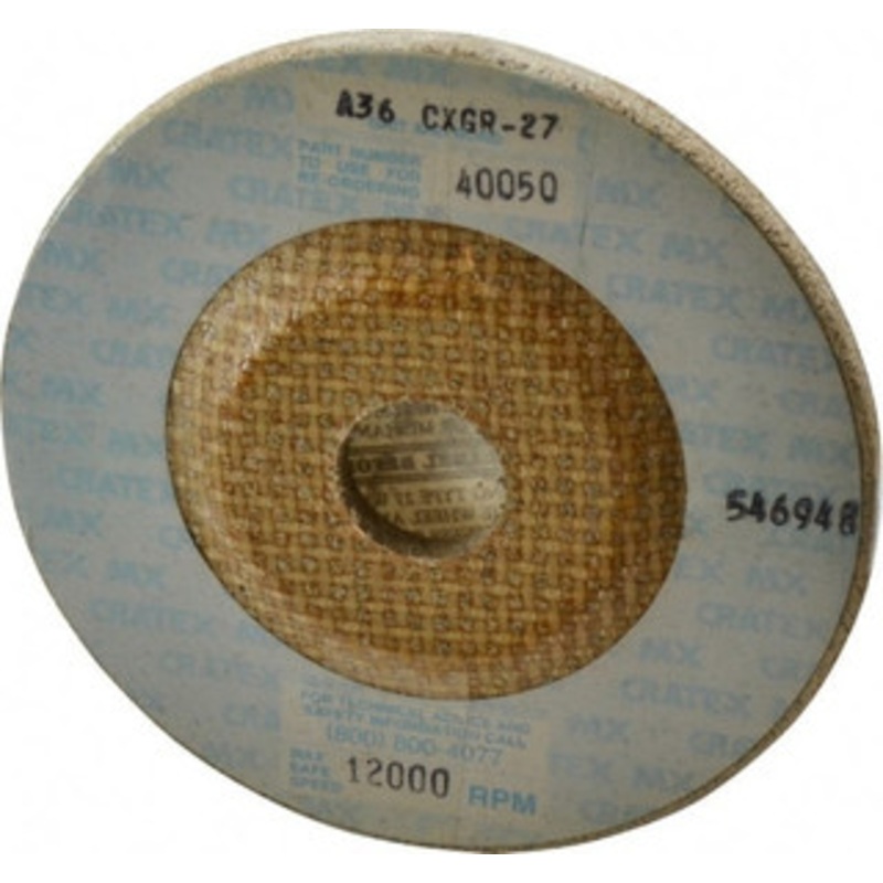 Cratex 36 Grit, 4-1/2 Wheel Diam, 1/4 Wheel Thickness, 7/8 Arbor Hole, Type 27 Depressed Center Wheel Aluminum Oxide, Compatible with Angle Grinder 40050 – 03594249