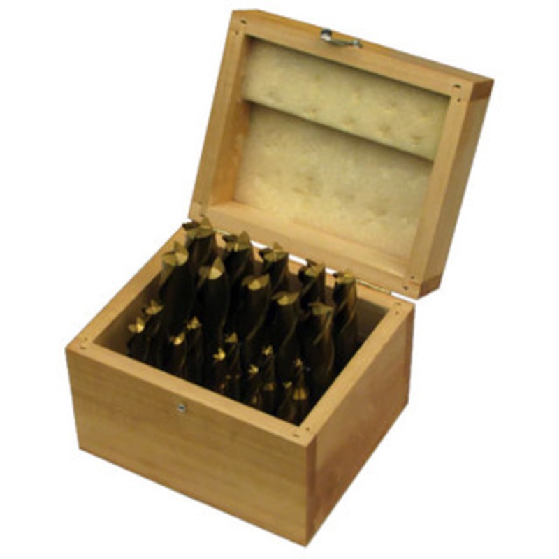 JET 20 Piece Tin-Coated Single End Mill Set, 3/16 to 3/4 by 16ths – 650211