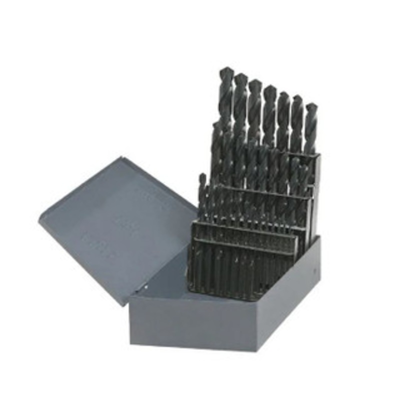 Made in USA 1/16 to 1/2, 135 Point, Oxide Finish High Speed Steel Jobber Length Drill Bit Set  Heavy Duty, Split Point  IJHB029  – 42-113-1