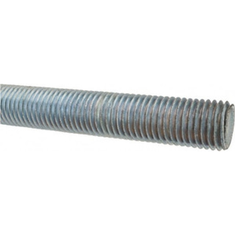 Made in USA 1-8 x 3 ft. Low Carbon Steel Threaded Rod Right Hand Thread, Zinc Plated Finish, UNC 03163 – 06050280