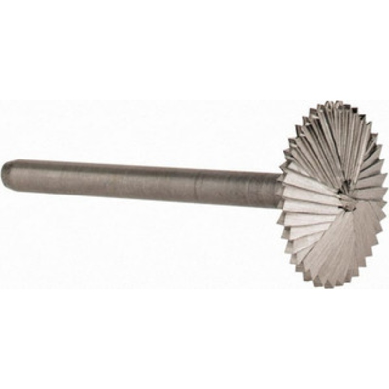 Made in USA 5/8 Cut Diam, 1/8 Shank Diam, High Speed Steel Double Cut Double Angle Burr 1-1/2 OAL, 1/8 LOC H-17 – 00439174