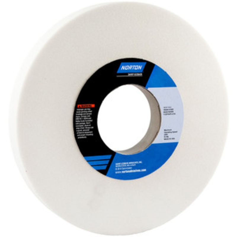 Norton 10 Diam x 3 Hole x 1 Thick, K Hardness, 60 Grit Surface Grinding Wheel Aluminum Oxide, Type 1, Medium Grade, 2,485 Max RPM, Vitrified Bond, No Recess 66253160900 – 05985882