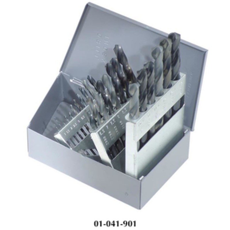 Precise 25 Piece HSS 1mm to 13mm by .50mm Metric Jobbers Length Twist Drill Set – A395