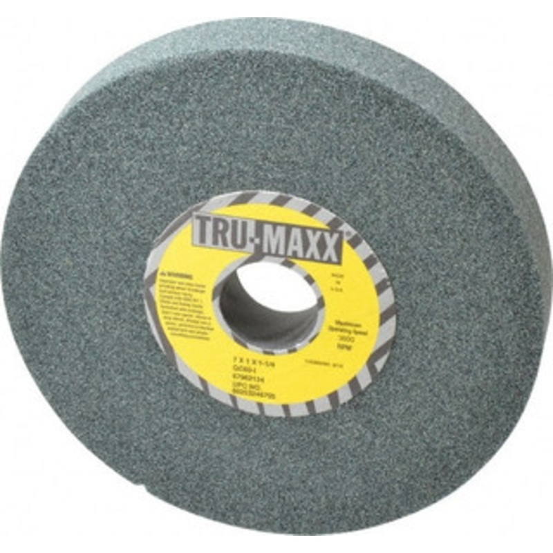 Tru-Maxx 7 Diam x 1-1/4 Hole x 1 Thick, I Hardness, 60 Grit Surface Grinding Wheel Silicon Carbide, Type 5, Medium Grade, 3,600 Max RPM, Vitrified Bond, One-Side Recess 66253246705 – 67962134