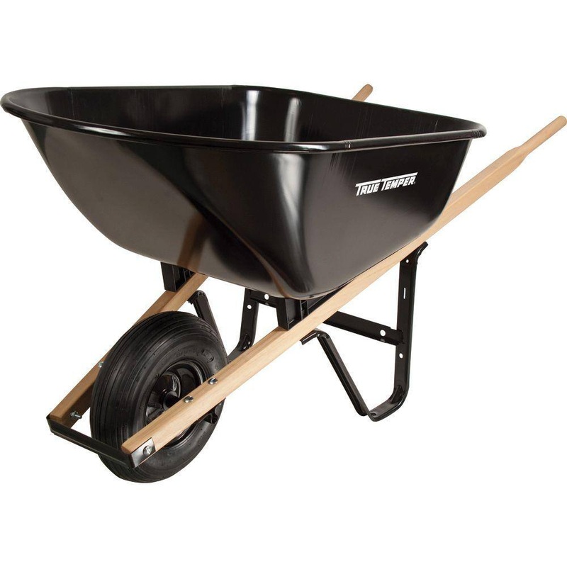 True Temper S6BUT25 6 cu. ft. Steel Wheelbarrow | Bigbigmart.com