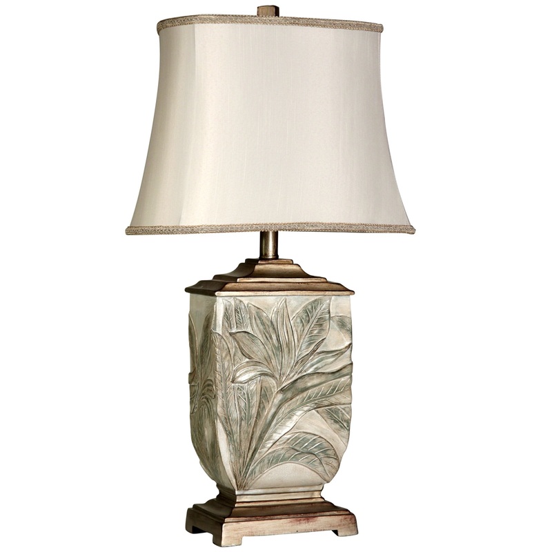 Bellevue Table Lamp – White With Brass Accents – Ivory Fabric Shade | Bigbigmart.com