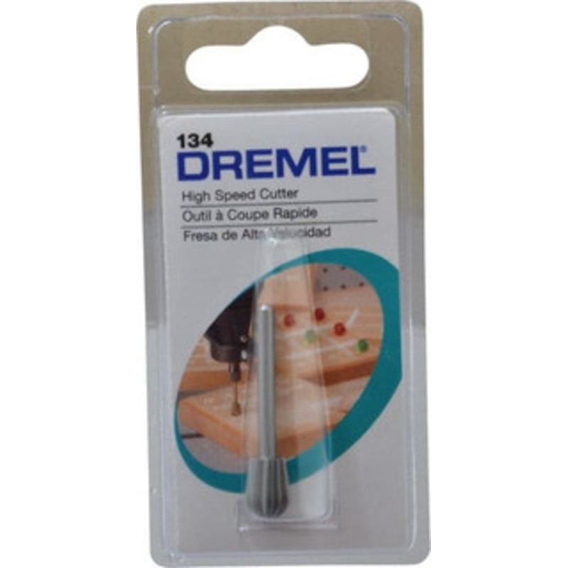 Dremel 5/16 Cut Diam, 1/8 Shank Diam, High Speed Steel Single Cut Oval Burr Radius End 134 – 09023011