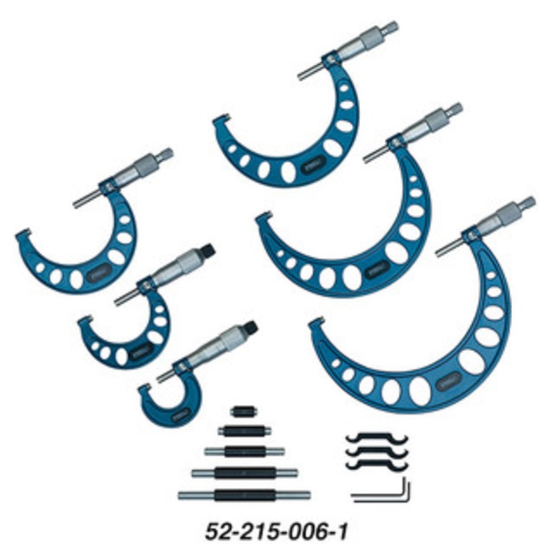 Fowler 0-6 w/Standard, Outside Inch Micrometer 6 Piece Set – 52-215-006-1