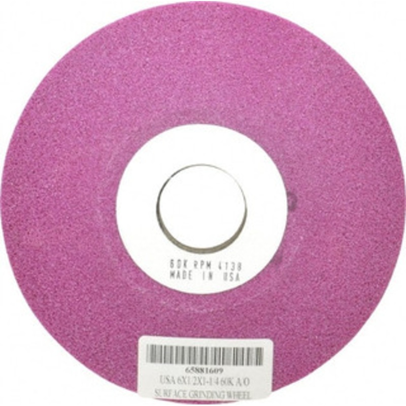 Grier Abrasive 6 Diam, 1-1/4 Hole Size, 1/2 Overall Thickness, 60 Grit, Type 12 Tool & Cutter Grinding Wheel Medium Grade, Aluminum Oxide, K Hardness, Vitrified Bond, 4,138 RPM T12-6R31383 – 65881609