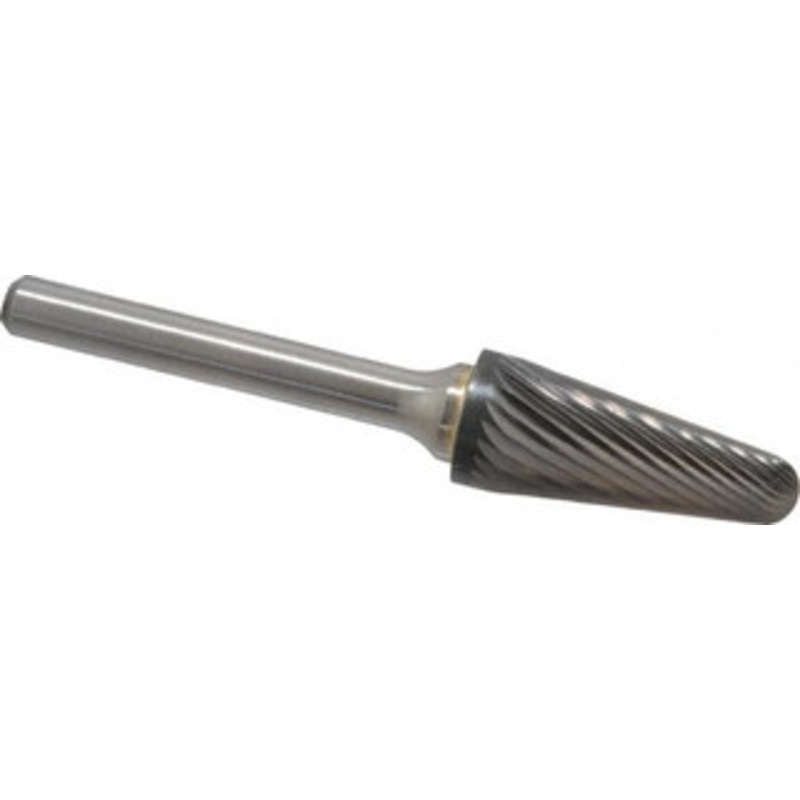 Made in USA 1/2 Cut Diam, 6mm Shank Diam, 14 Carbide Single Cut Cone Burr 2-7/8 OAL, 1-1/8 LOC SL-4MM-SC – 00468769