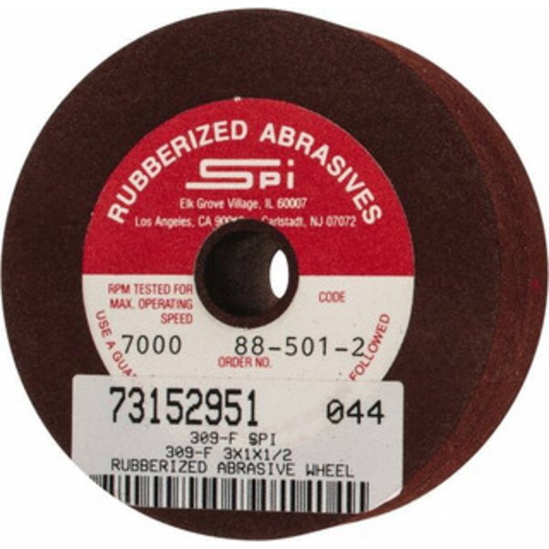 Made in USA 3 Diam x 1/2 Hole x 1 Thick, 120 Grit Surface Grinding Wheel Aluminum Oxide/Silicon Carbide Blend, Fine Grade, 7,000 Max RPM 309-F SPI – 73152951